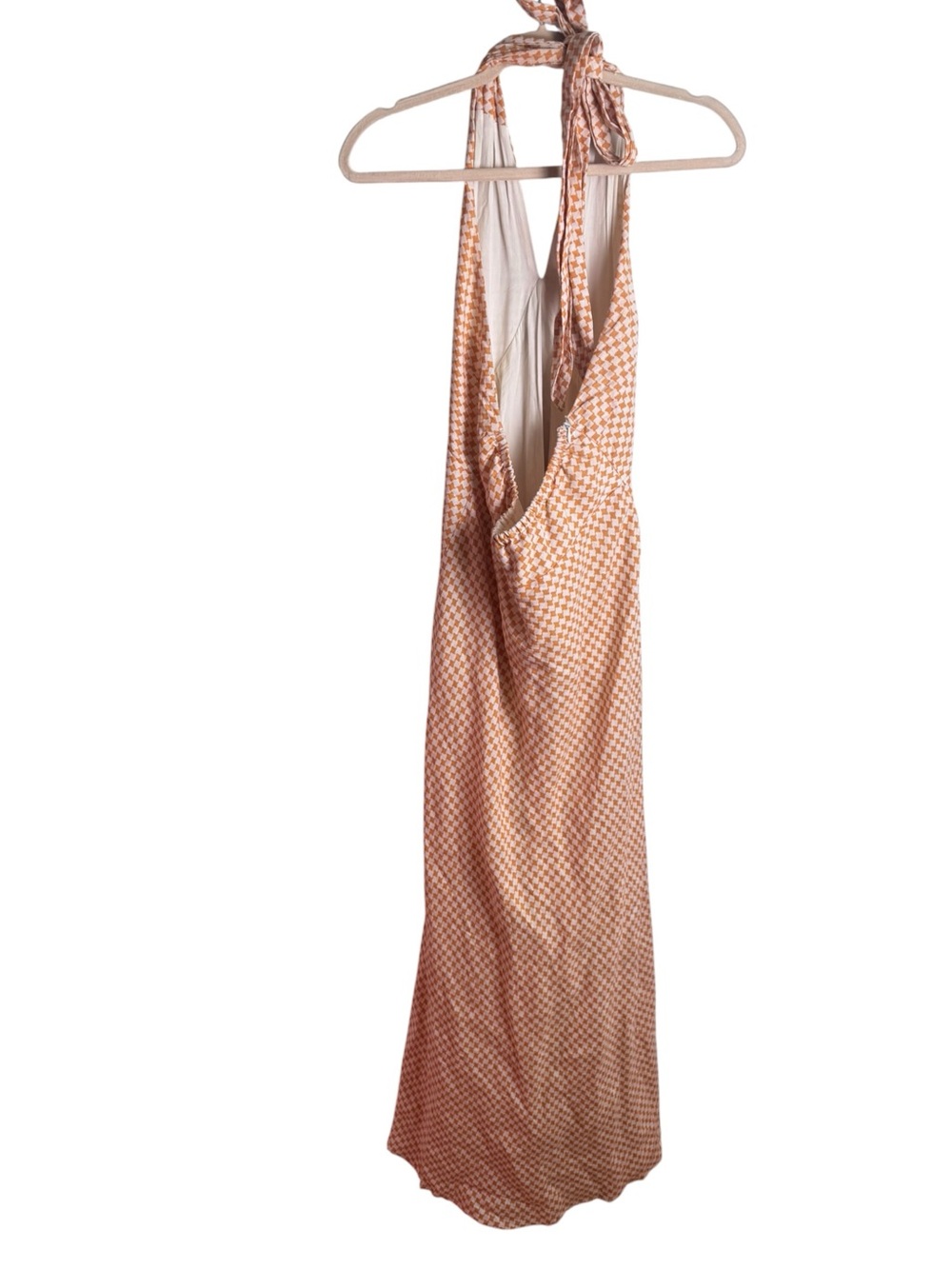 DISSH Gaia Mango Geo Cross Halter Dress Orange 10 - Picture 6 of 8